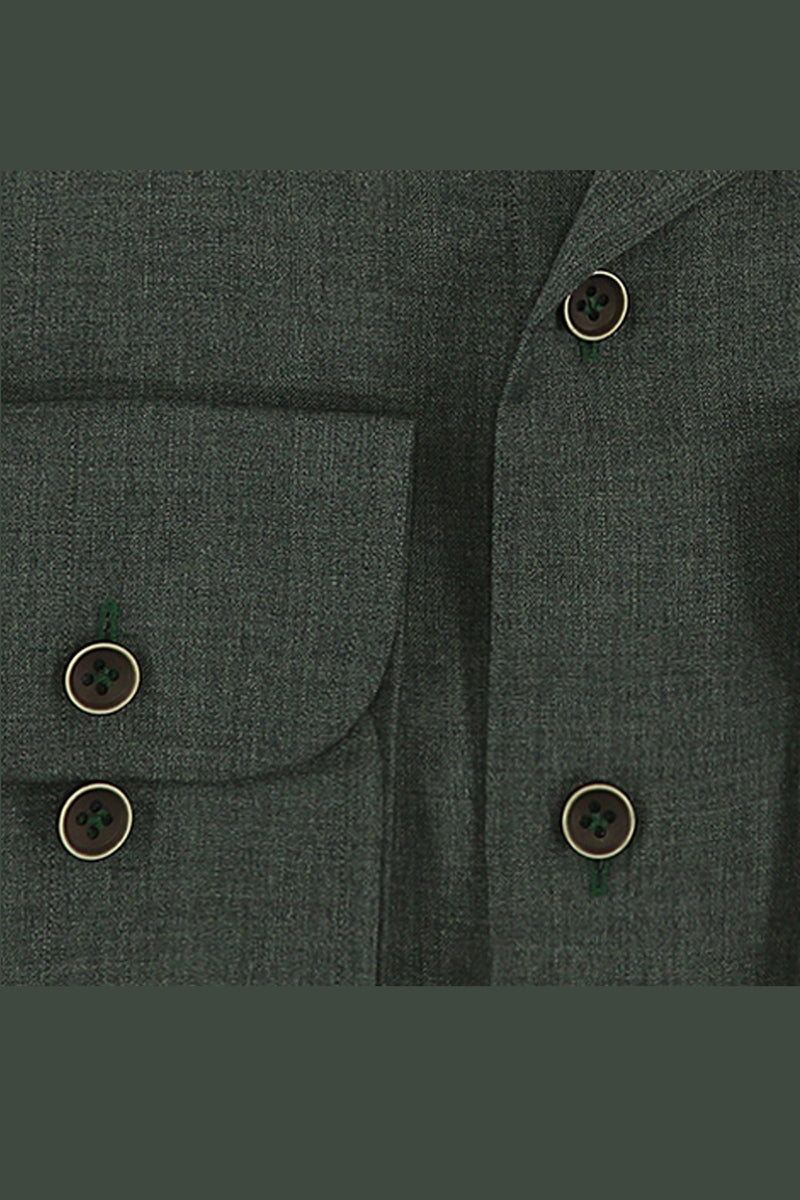Direct From Brand,R2 Amsterdam, R2 Amsterdam Dark Green 100% Wool Shirt, Green, Medium-42-Tag39