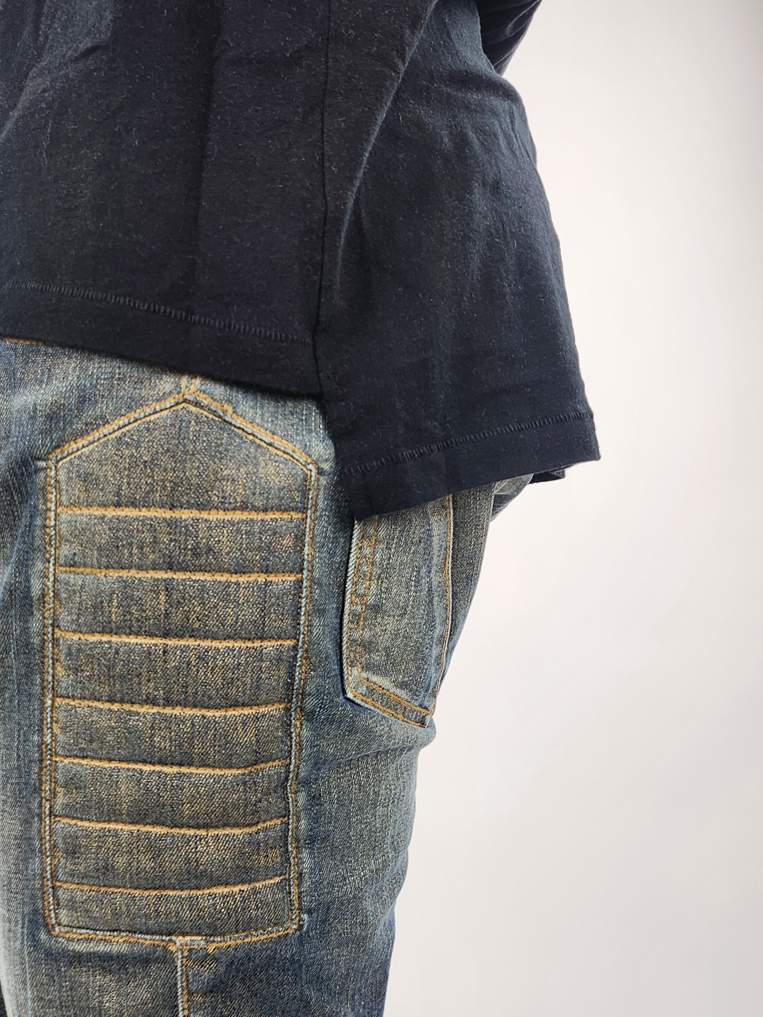 Wholesale,Reesedeluca, Reese De Luca Blue Gold Pants with Drop Crotch, Blue, 34W-31L-TagL