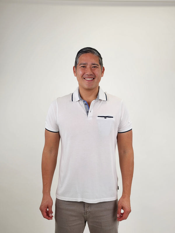 Ted Baker White Tipped Collar Polo