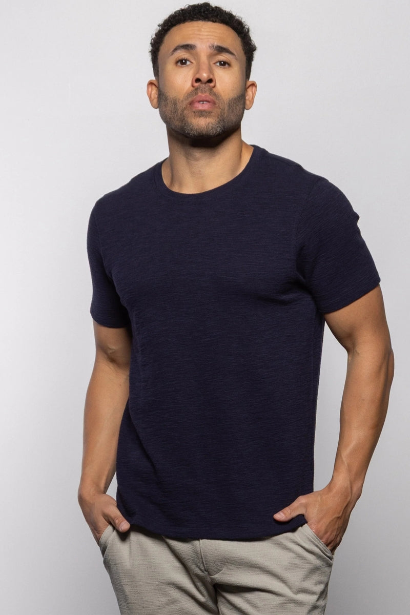 Wholesale,Mason Cruz, Mason Cruz Navy Textured Knit Tee, Blue, Medium-42-TagMLarge-44-TagLExtra Large-46-TagXLExtra Extra Large-49-TagXXL