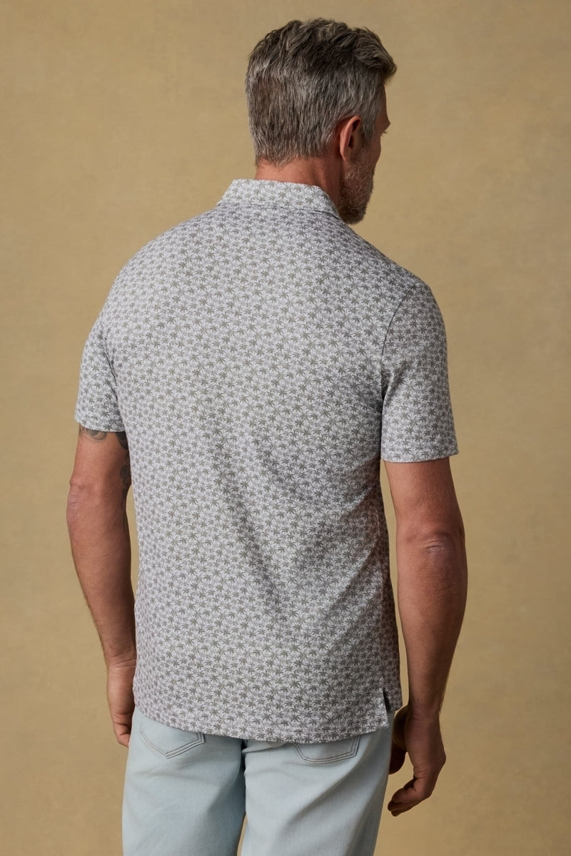 Wholesale,Faherty, Faherty Olive Palm Print Pique Polo, Green, Medium-40-TagMLarge-43-TagLExtra Large-47-TagXLExtra Extra Large-50-TagXXL