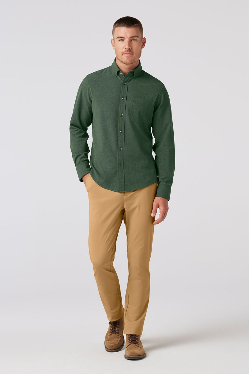 Wholesale,Mizzen + Main, Mizzen + Main Spruce Heather Trim Flannel Shirt, Green, Extra Large-48-TagXL
