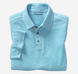 Johnston & Murphy Turquoise Vintage Slub Modal/Poly Blend Short Sleeve Polo