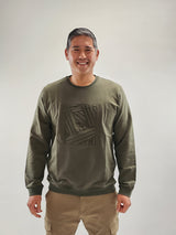 Jakamen Sage Green Textured Long Sleeve Sweatshirt