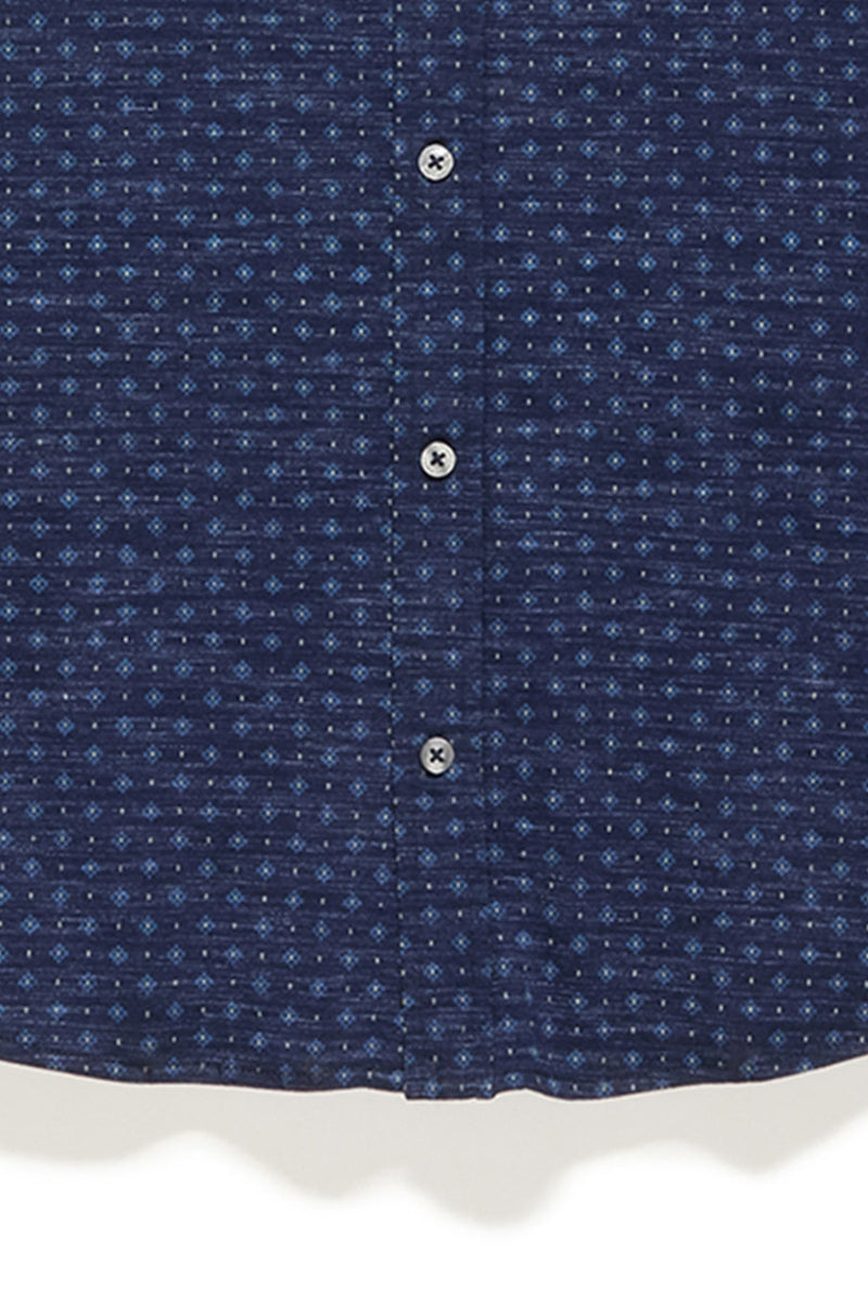 Wholesale,Flag & Anthem, Flag & Anthem Navy Heather Geo Print Knit Performance Shirt, Blue, Extra Large-50-TagXL