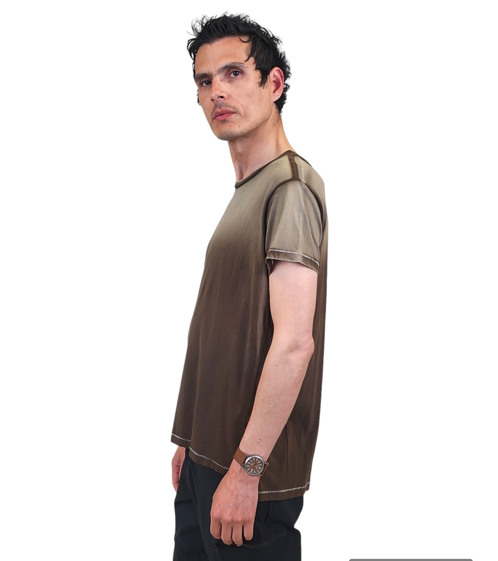 Wholesale,Reese De Luca, Reese De Luca Olive Gradient Short Sleeve T-Shirt, Green, Medium-40-TagM