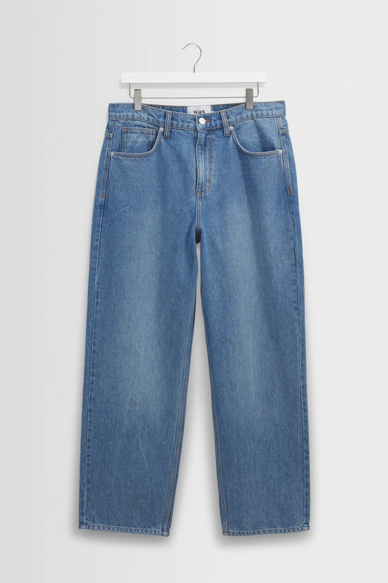 Wholesale,Wax London, Wax London Vintage Antique Blue Loose Fit Jeans, Blue, 36W-30L-Tag36