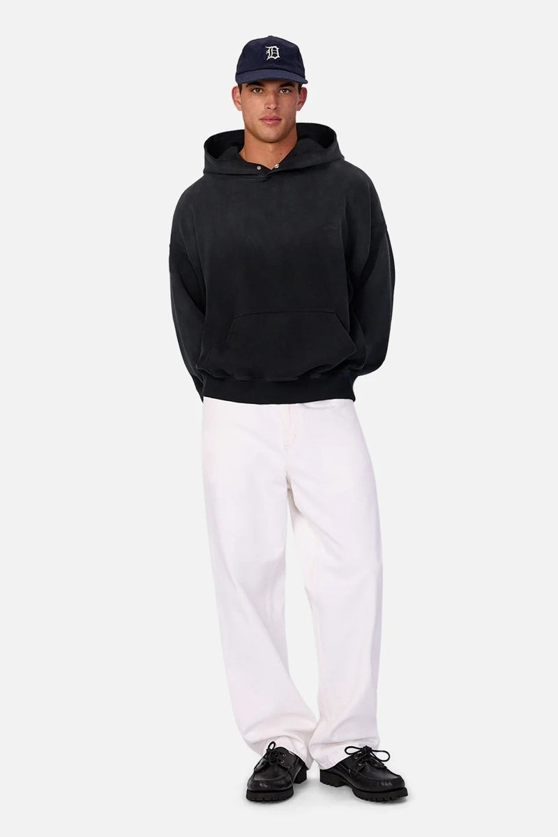 Wholesale,INDUSTRIE AUSTRALIA, INDUSTRIE AUSTRALIA Washed Black Snap Neck Hoodie, Black, Small-50-TagSMedium-52-TagMExtra Extra Large-58-TagXXL