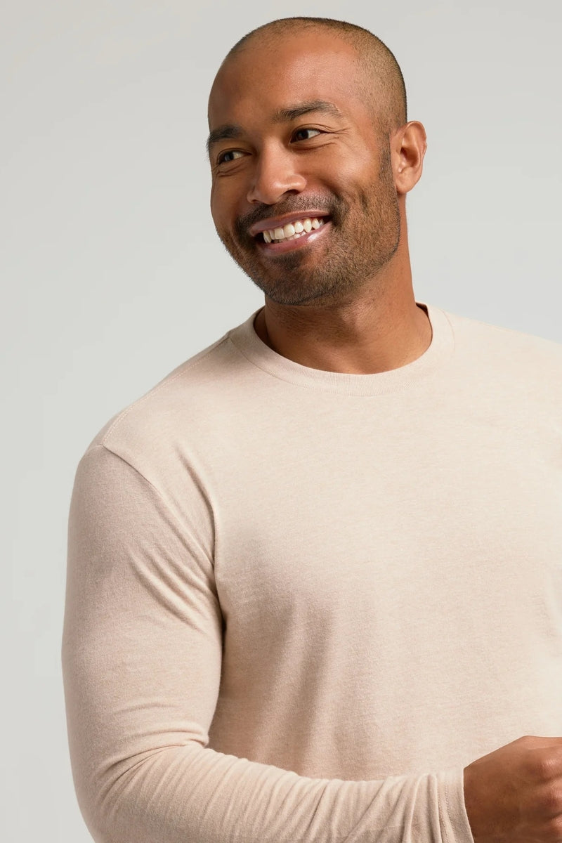 Faire,True Classic, True Classic Heather Camel Long Sleeve T-Shirt, Tan, Medium-40-TagMLarge-43-TagLExtra Large-47-TagXLExtra Extra Large-50-TagXXLSmall-38-TagS