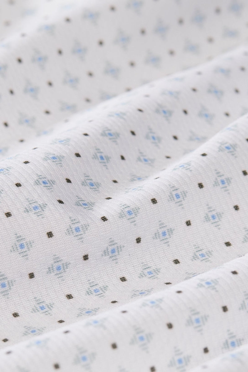 Wholesale,Mizzen + Main, Mizzen + Main White with Pale Green Pyramid Trim No Tuck Four-way Stretch Shirt, White, Medium-43-TagMLarge-46-TagLExtra Large-49-TagXLExtra Extra Large-52-TagXXLExtra Extra Large-56-TagXXLSmall-41-TagS