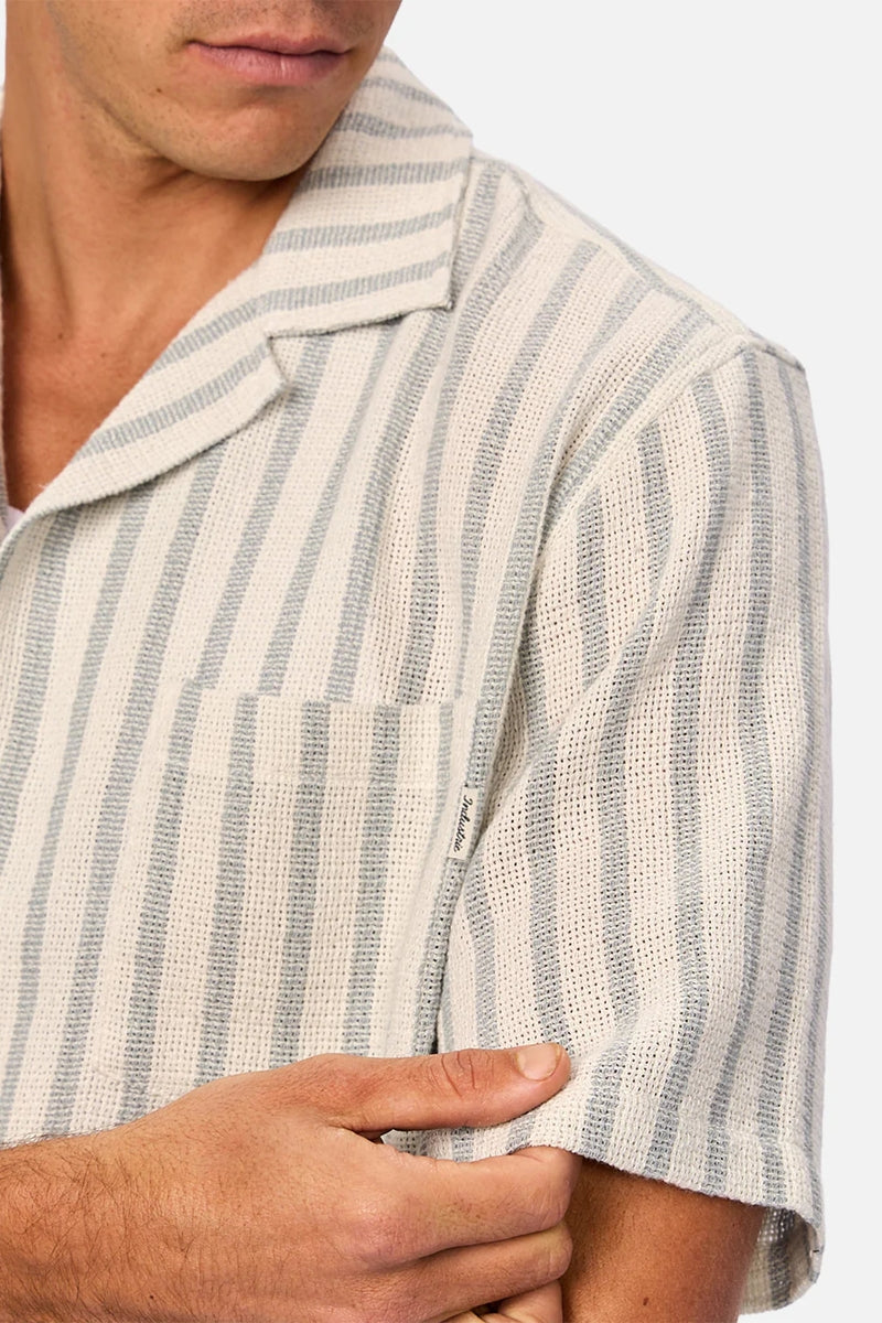Wholesale,Industrie Stateside Inc, INDUSTRIE AUSTRALIA Off White/Blue Knit Textured Shirt, Cream, Small-43-TagSMedium-45-TagMLarge-48-TagLExtra Large-50-TagXL