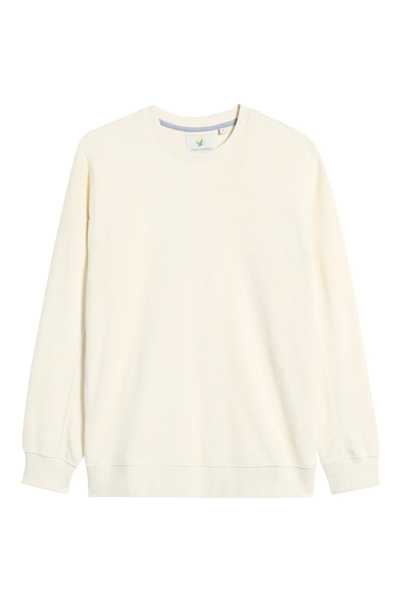 Wholesale,James Campbell, James Campbell Ivory Fleece Textured Sweatshirt, Cream, Large-46-TagLExtra Large-49-TagXLMedium-44-TagMSmall-42-TagS