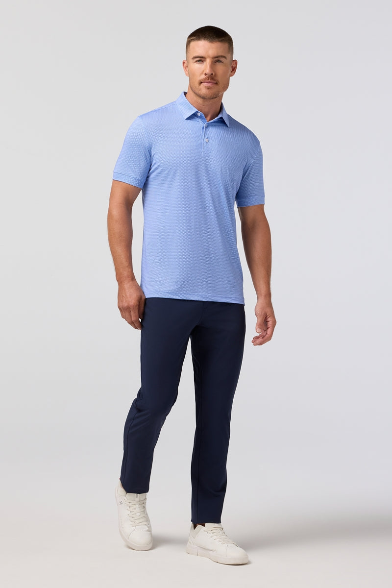 Wholesale,Mizzen + Main, Mizzen + Main Blue Tile Dot Performance Trim Fit Polo, Blue, Small-40-TagSMedium-42-TagMLarge-45-TagLExtra Large-48-TagXL