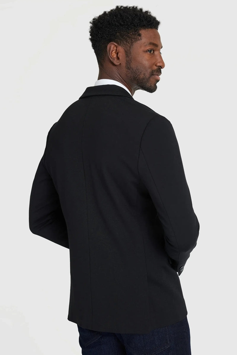 Faire,True Classic, True Classic Black Comfort Knit Blazer, Black, Extra Extra Large-48-Tag46