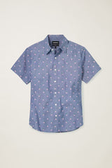 Bonobos Blue Conversational Print Stretch Short Sleeve Shirt