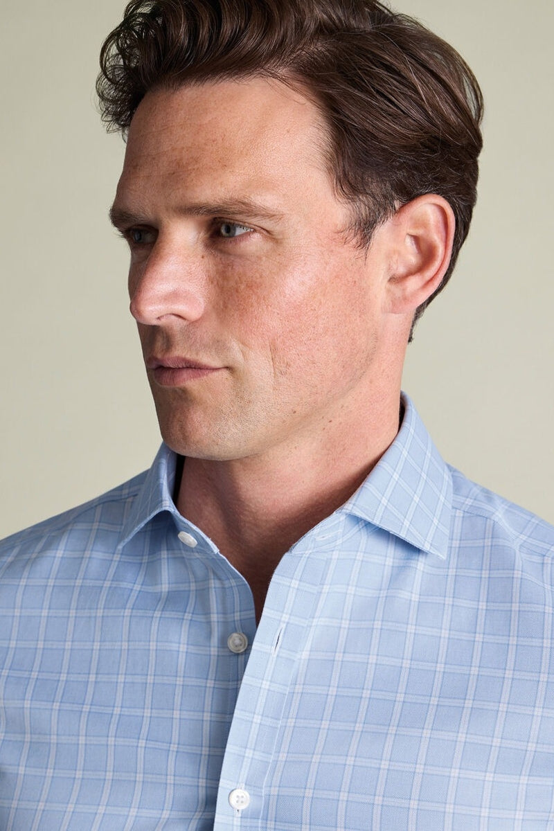 Wholesale,Charles Tyrwhitt, Charles Tyrwhitt Sky Blue Twill Check Shirt, Blue, Small-40-Tag15Medium-44-Tag16Extra Large-48-Tag17