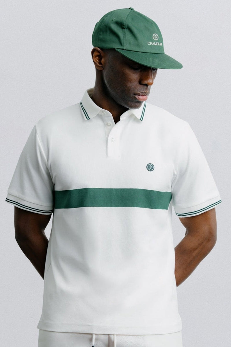 Wholesale,Champlain, Champlain White/Green Stripe Performance Knit Polo, White, Medium-42-TagMSmall-40-TagSExtra Large-46-TagXLLarge-44-TagLExtra Extra Large-48-TagXXL