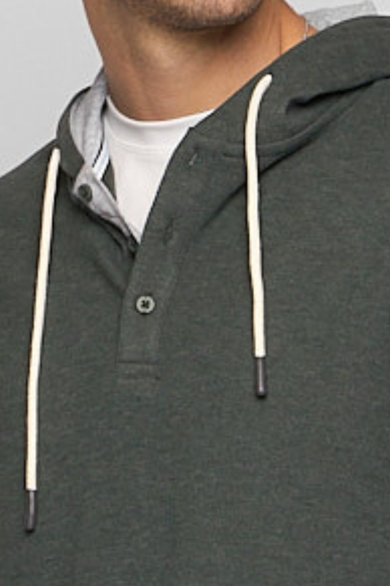 Wholesale,Fundamental Coast, Fundamental Coast Agave Green Soft Henley Hoodie, Green, Large-48-TagL