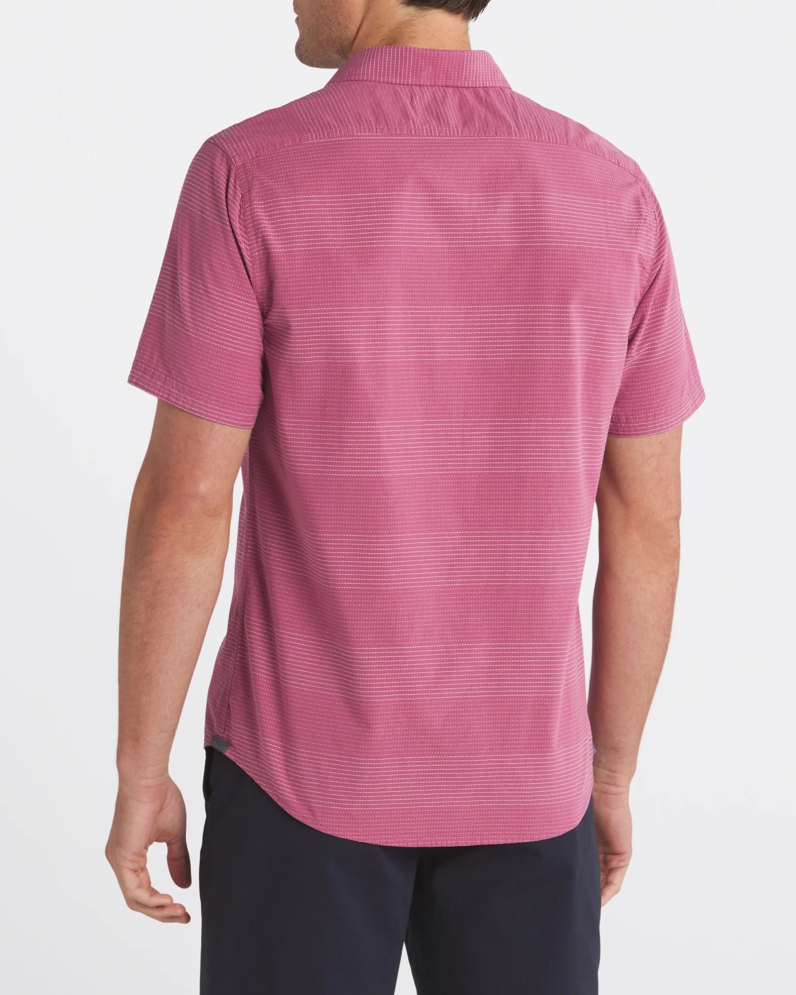 Wholesale,Flag & Anthem, Flag & Anthem Mauve Monroe Dobby Stripe Short Sleeve Woven Shirt, Purple, Medium-44-TagMLarge-47-TagLExtra Large-50-TagXLSmall-42-TagSExtra Extra Large-56-TagXXL