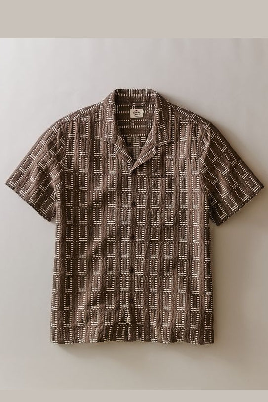 Wholesale,Marine Layer, Marine Layer Brown Textured Seersucker Dobby Shirt, Brown, Small-44-TagSMedium-46-TagMLarge-49-TagLExtra Large-52-TagXLExtra Extra Large-56-TagXXL