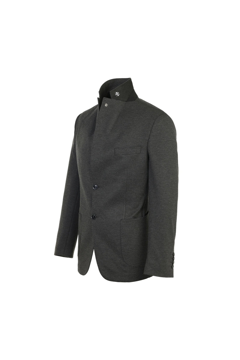Wholesale,Luchiano Visconti, Luchiano Visconti Grey Melange Knit Blazer, Grey, Small-38-Tag38Medium-40-Tag40Large-42-Tag42Large-44-Tag44