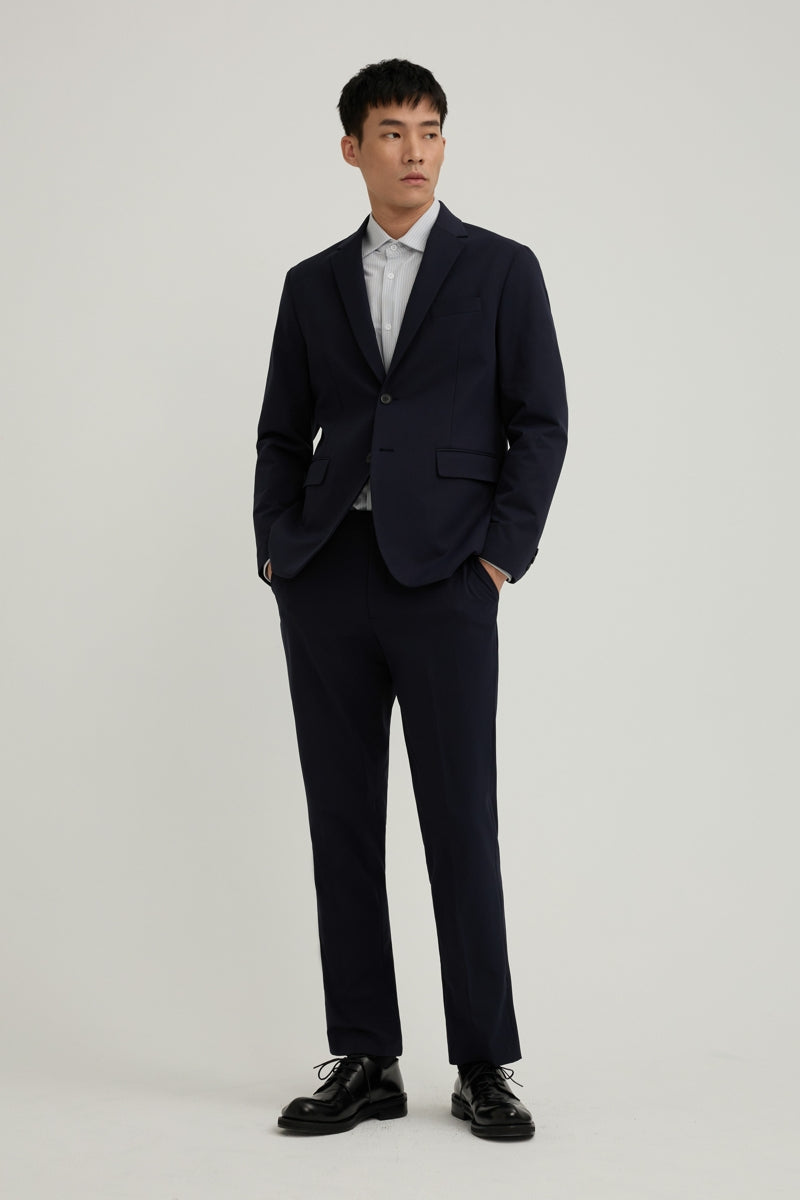 Direct From Brand,FYNE, FYNE Navy Water Repellent Four-side Stretch Blazer, Blue, Large-42-TagL