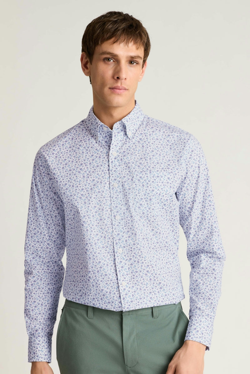 Wholesale,Bonobos, Bonobos Purple Arthurville Floral Print Stretch Shirt, Purple, Small-40-TagSMedium-43-TagMLarge-46-TagLExtra Large-49-TagXLExtra Extra Large-52-TagXXL