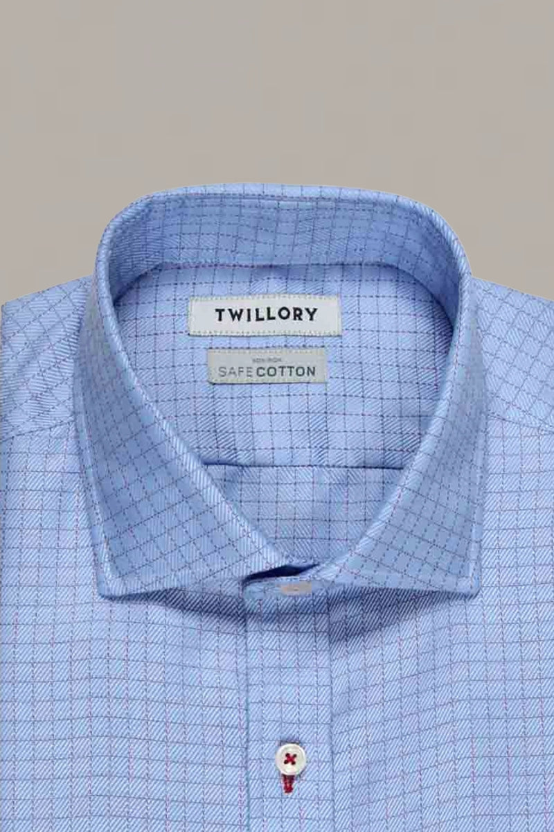 Wholesale,Twillory, Twillory Blue Check Non-Iron Safe Cotton Tech Shirt, Blue, Small-40-Tag14.5