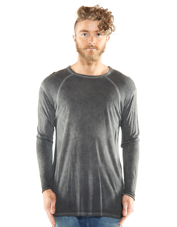 Reese De Luca Grey 100% Bamboo Long Sleeve T-Shirt