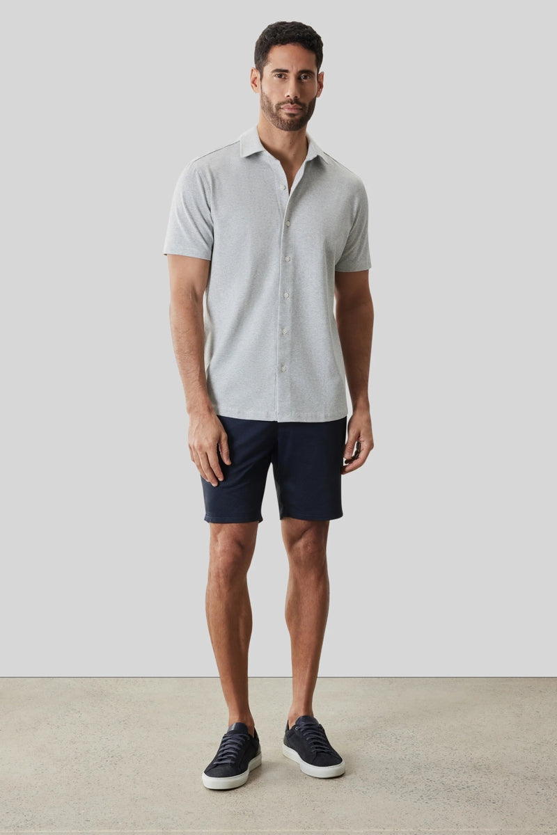 Direct From Brand,Robert Barakett, Robert Barakett Grey Microprint Textured Knit Shirt, Grey, Medium-42-TagM
