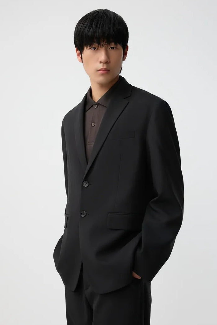 Direct From Brand,FYNE, FYNE Black Linen Feel Half-Lined Blazer, Black, Medium-44-TagMLarge-46-TagL