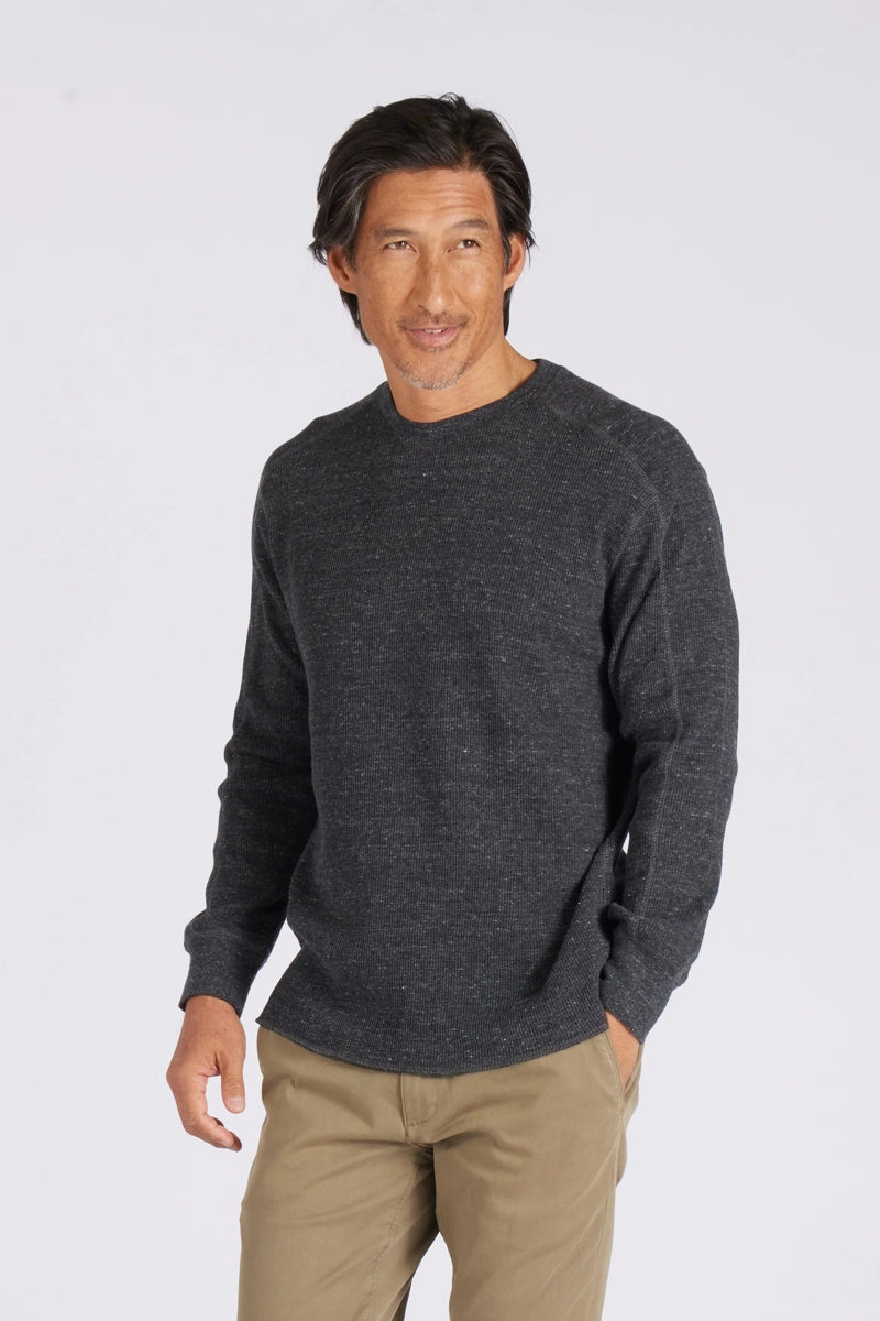 Faire,Grayers, Grayers Charcoal Waffle Crewneck Tee, Grey, Large-46-TagL