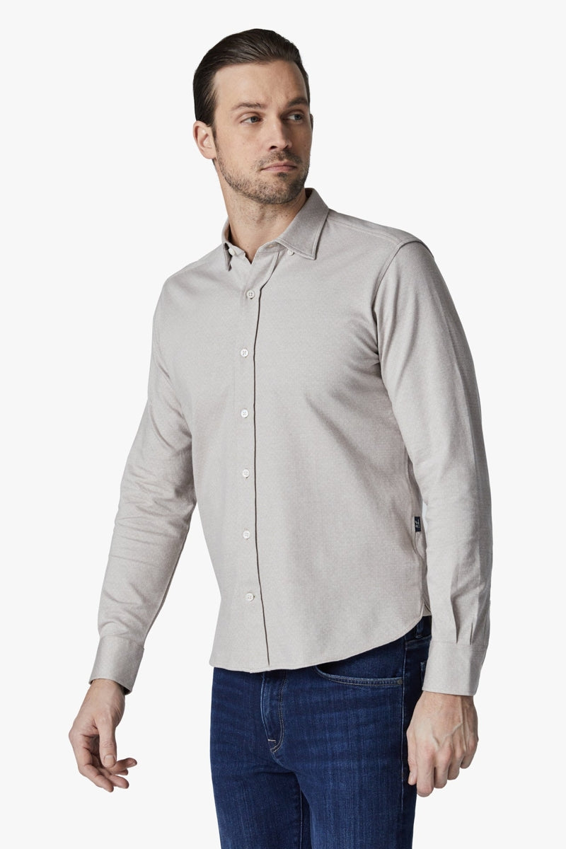 Wholesale,34 Heritage, 34 Heritage Taupe Star Print Jacquard Shirt, Tan, Small-42-TagS