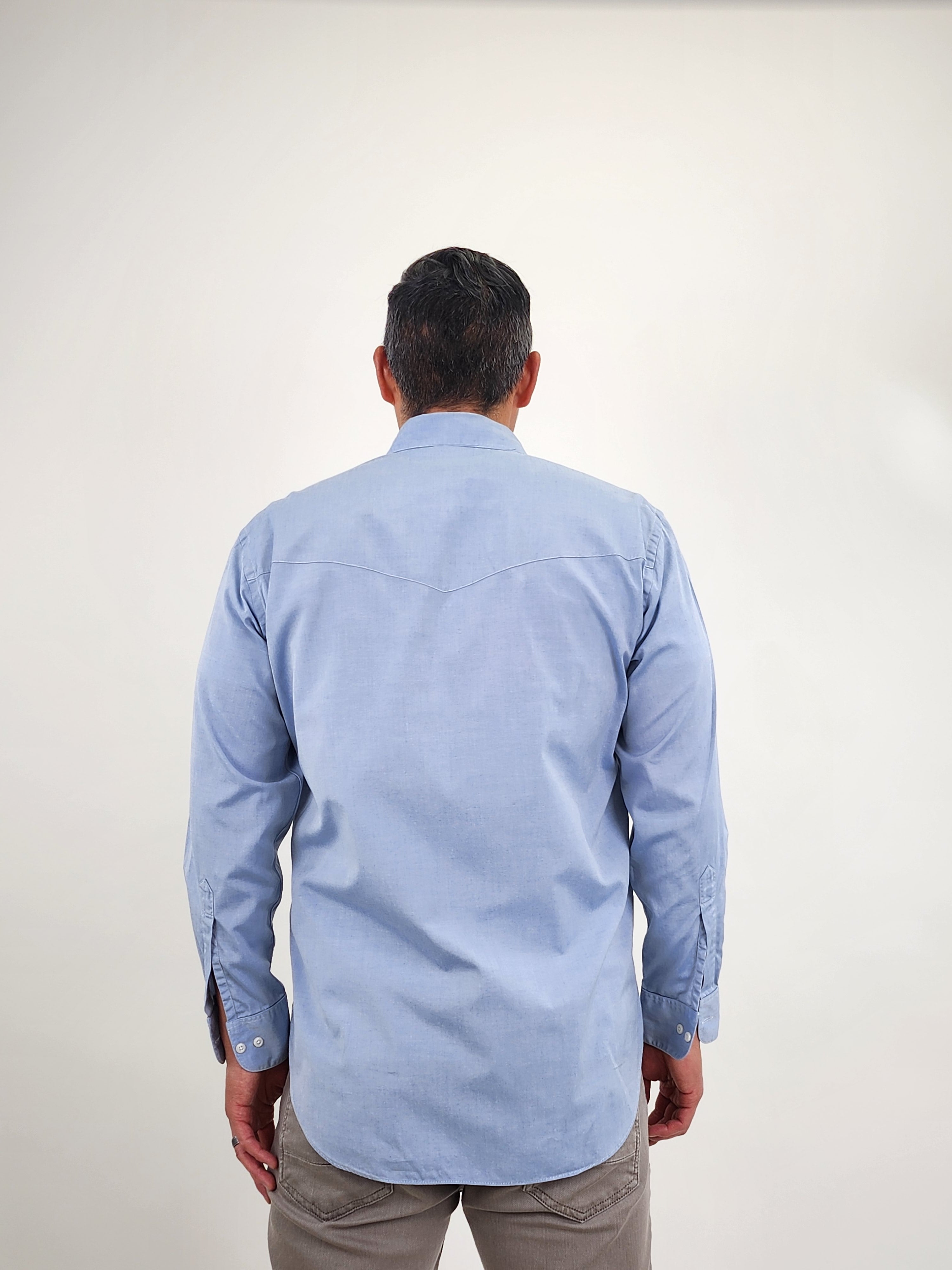 The RealReal,Maus & Hoffman, Maus & Hoffman Light Blue Double Pocket Western Button Up Shirt, Blue, Large-45-TagM