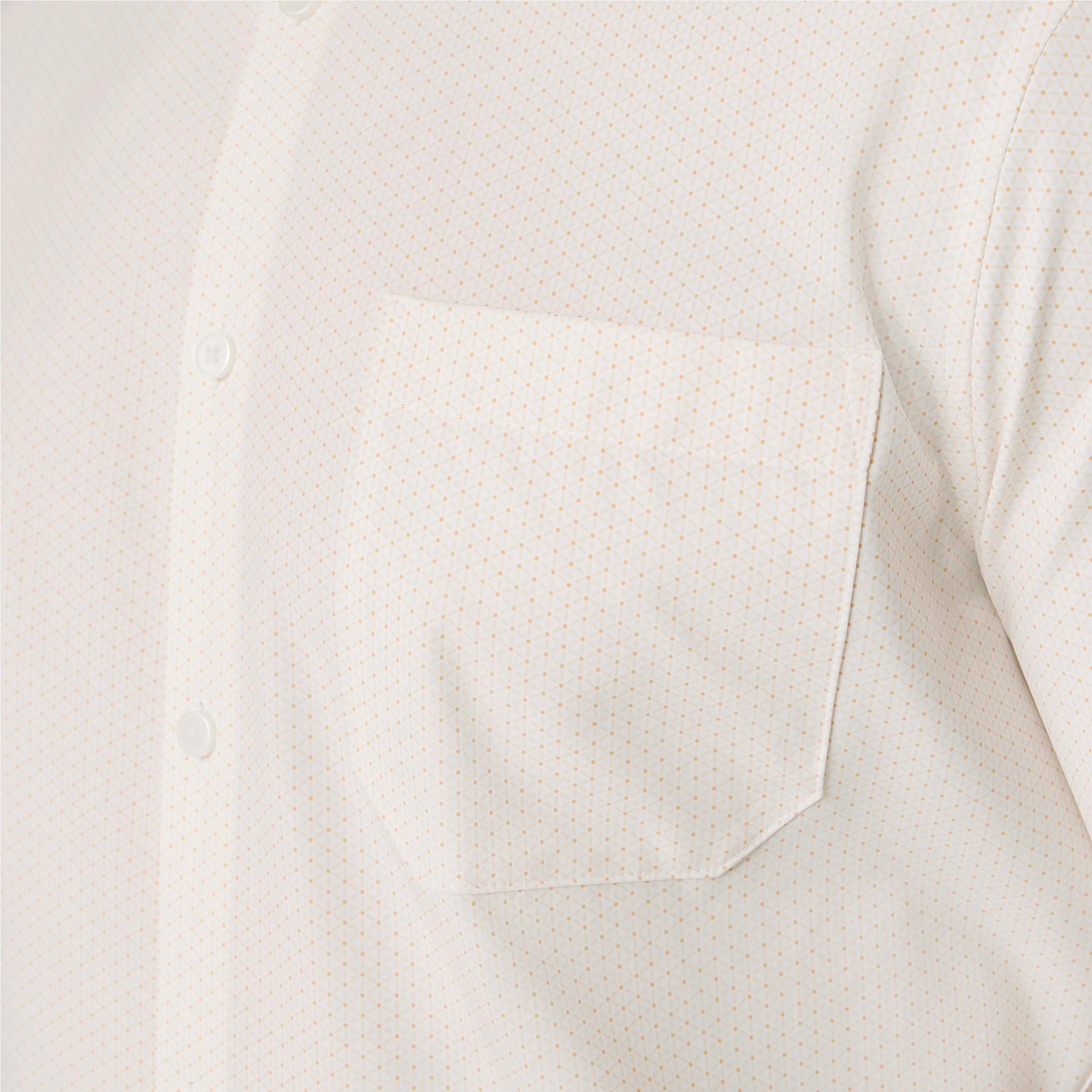 Wholesale,Mizzen + Main, Mizzen + Main Peach Triangle Geo Trim No Tuck Four-way Stretch Shirt, Orange, Small-40-TagS
