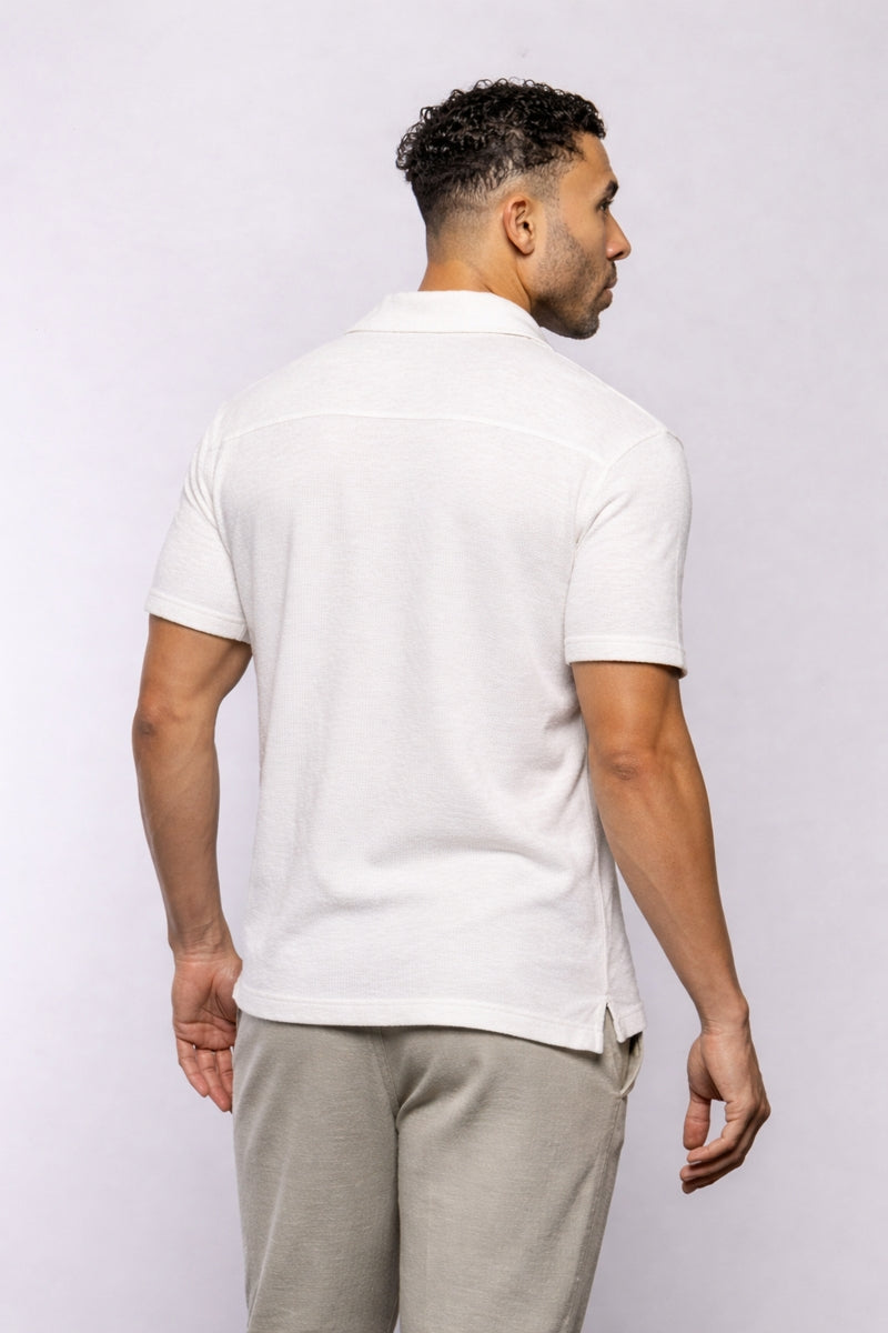 Wholesale,Mason Cruz, Mason Cruz White Textured Striped Knit Shirt, White, Medium-44-TagMLarge-46-TagLExtra Large-48-TagXLExtra Extra Large-50-TagXXLSmall-42-TagS