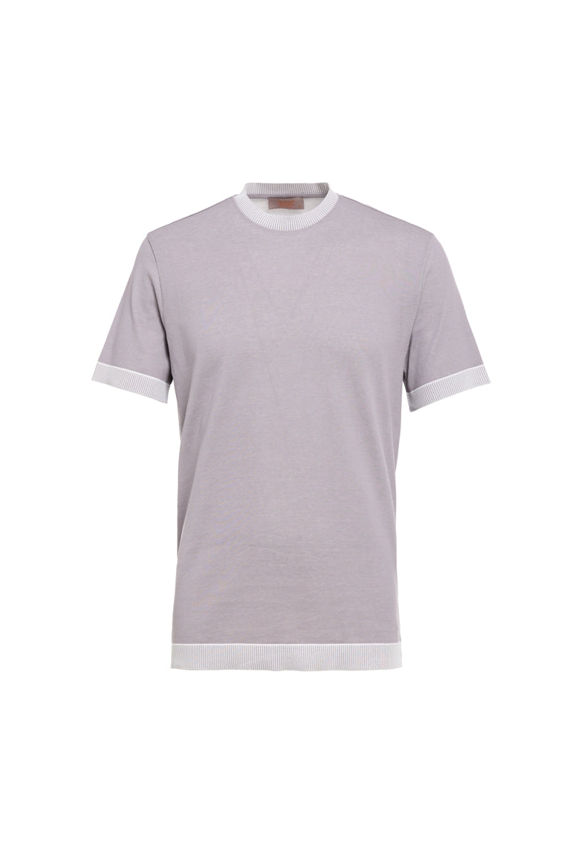 Wholesale,Luchiano Visconti, Luchiano Visconti Lilac Double Faced Knit T-Shirt, Purple, Small-40-TagSMedium-42-TagMLarge-44-TagLExtra Large-46-TagXLExtra Extra Large-48-TagXXL