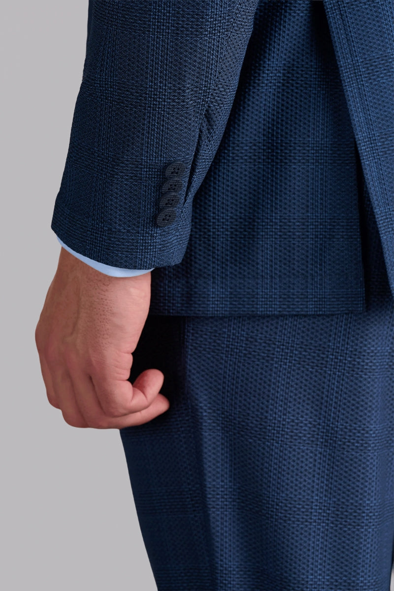 Wholesale,Twillory, Twillory Blue 360° Airflow Plaid Performance Textured Blazer, Blue, Large-42-Tag42Large-44-Tag44