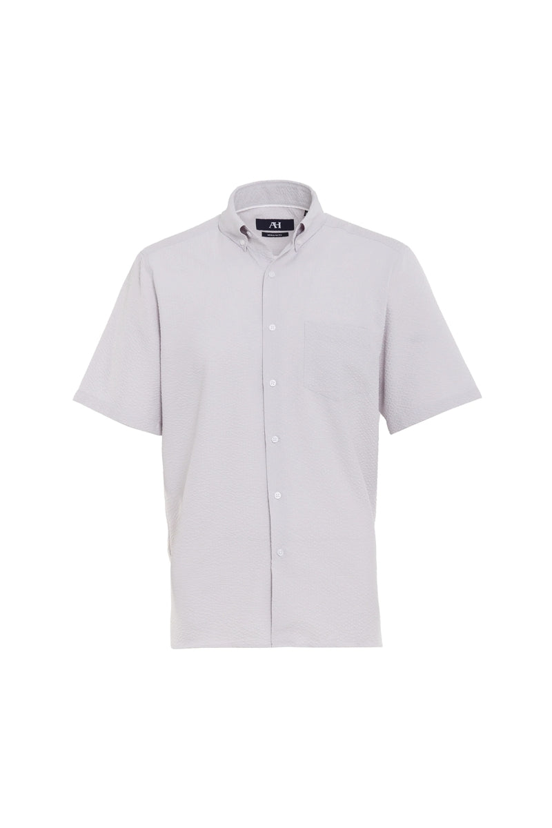 Wholesale,American Heritage, American Heritage Grey Seersucker Stretch Shirt, Grey, Medium-44-TagM