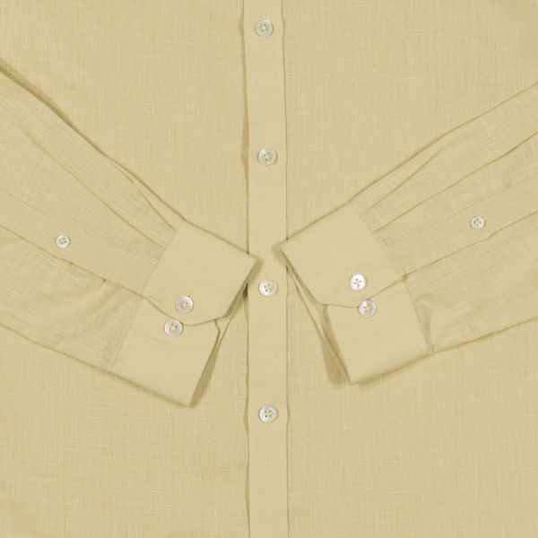 Stitch Note Sand European Linen Classic Long Sleeve Shirt