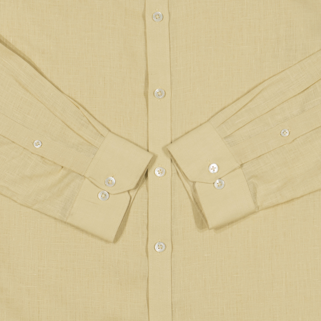 Brand Partner,Stitch Note, Stitch Note Sand European Linen Classic Long Sleeve Shirt, Tan, Extra Large-48-TagXXL
