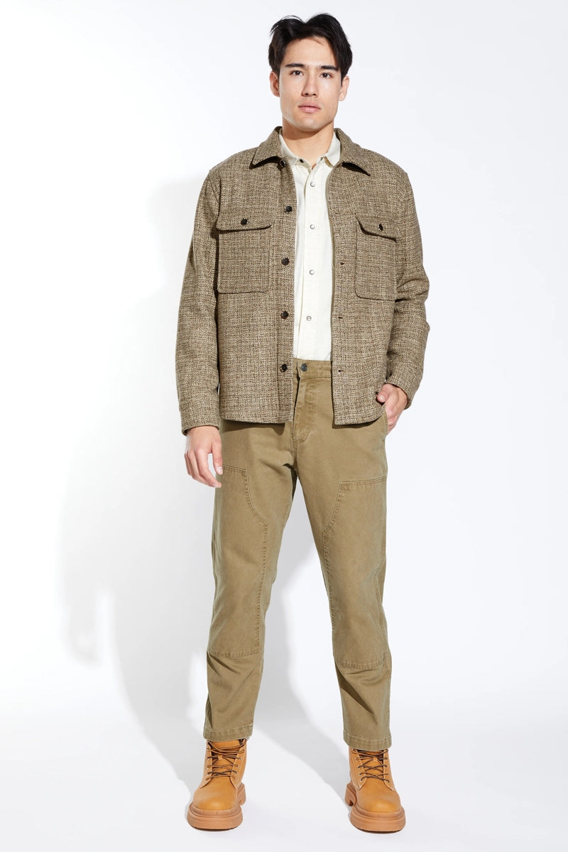 Wholesale,Civil Society, Civil Society Heather Brown Twill Weave Shacket, Brown, Large-46-TagL