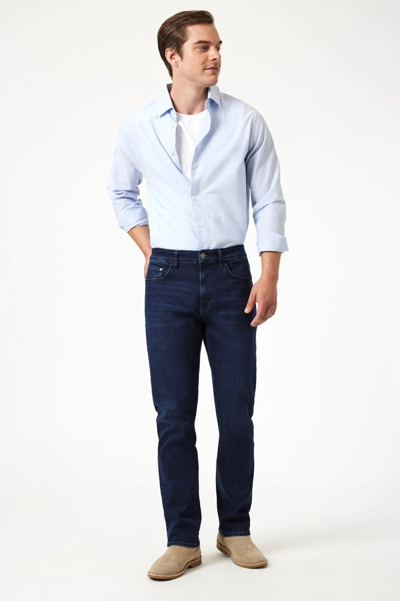 Wholesale,Mavi, Mavi Midnight Brushed Supermove Zach Straight Leg Jeans, Blue, 33W-34L-Tag33