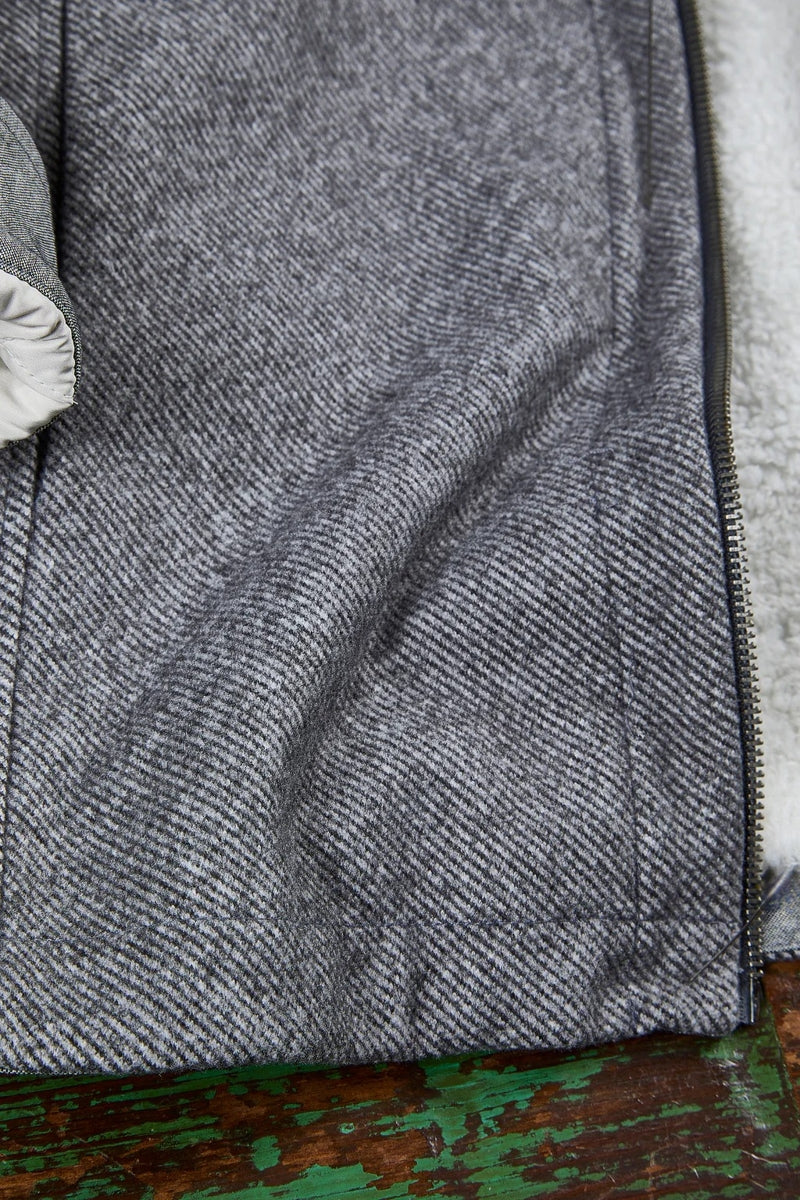 Wholesale,Nicoby Age of Wisdom, Nicoby Age of Wisdom Grey Melange Twill Jacket with Sherpa-Lined, Grey, Extra Large-50-TagXLExtra Extra Large-53-TagXXLLarge-46-TagLMedium-44-TagMSmall-42-TagS