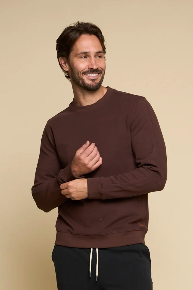 Wholesale,Fundamental Coast, Fundamental Coast Brown Soft Fleece Sweatshirt, Brown, Medium-40-TagM
