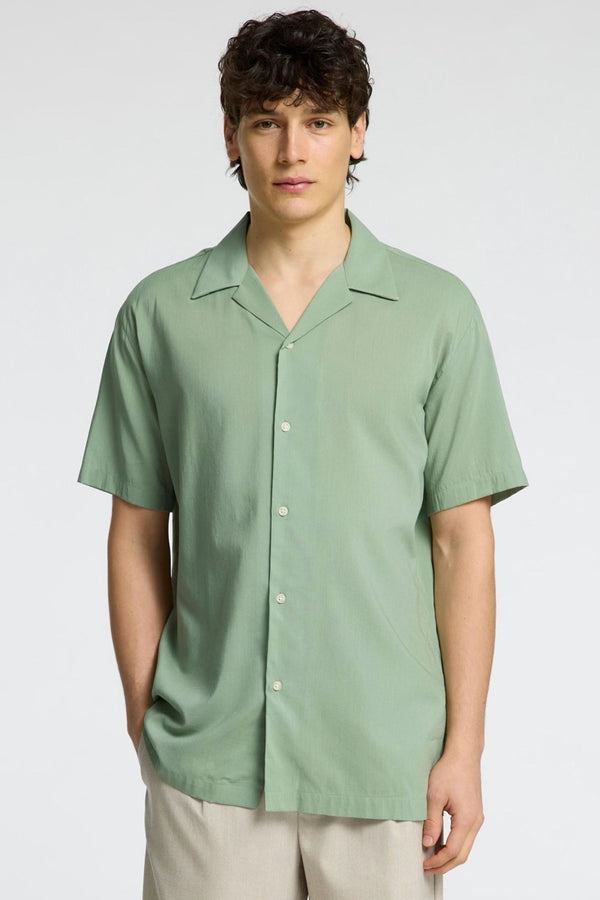 Selected Homme Iceberg Green Cuban Collar Shirt