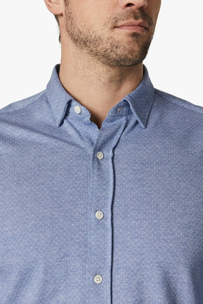 Wholesale,34 Heritage, 34 Heritage Indigo Star Print Jacquard Shirt, Blue, Small-42-TagS