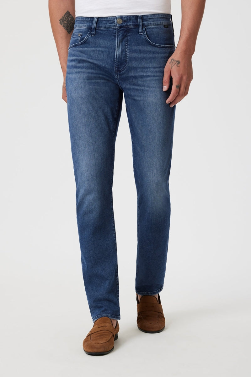 Wholesale,Mavi, Mavi Deep Mid Brushed Supermove Zach Straight Leg Jeans, Blue, 36W-30L-Tag36