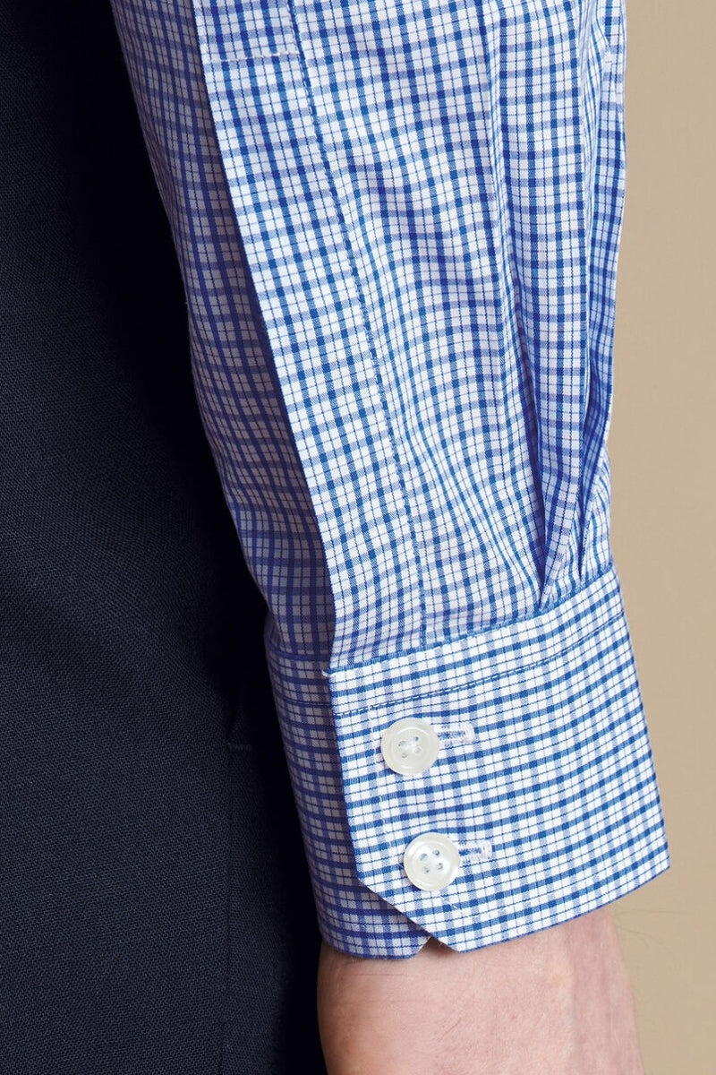 Wholesale,Charles Tyrwhitt, Charles Tyrwhitt Cobalt Blue Poplin Grid Check Shirt, Blue, Medium-44-Tag16Small-40-Tag15Extra Extra Large-52-Tag18