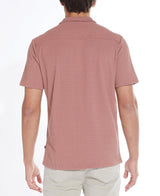 Civil Society Light Brown Matelassé Knit Textured Short Sleeve Resort Shirt